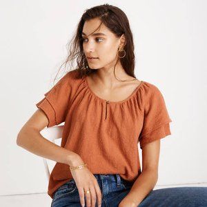 Madewell Texture & Thread Tiered Sleeve Top